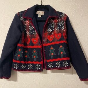 New Directions Navy Wool Blend Garment